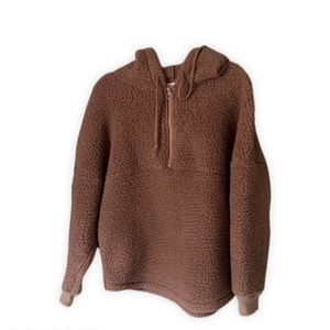 Pink Victoria Secret  Varsity  Sherpa  half Zipper  Pullover